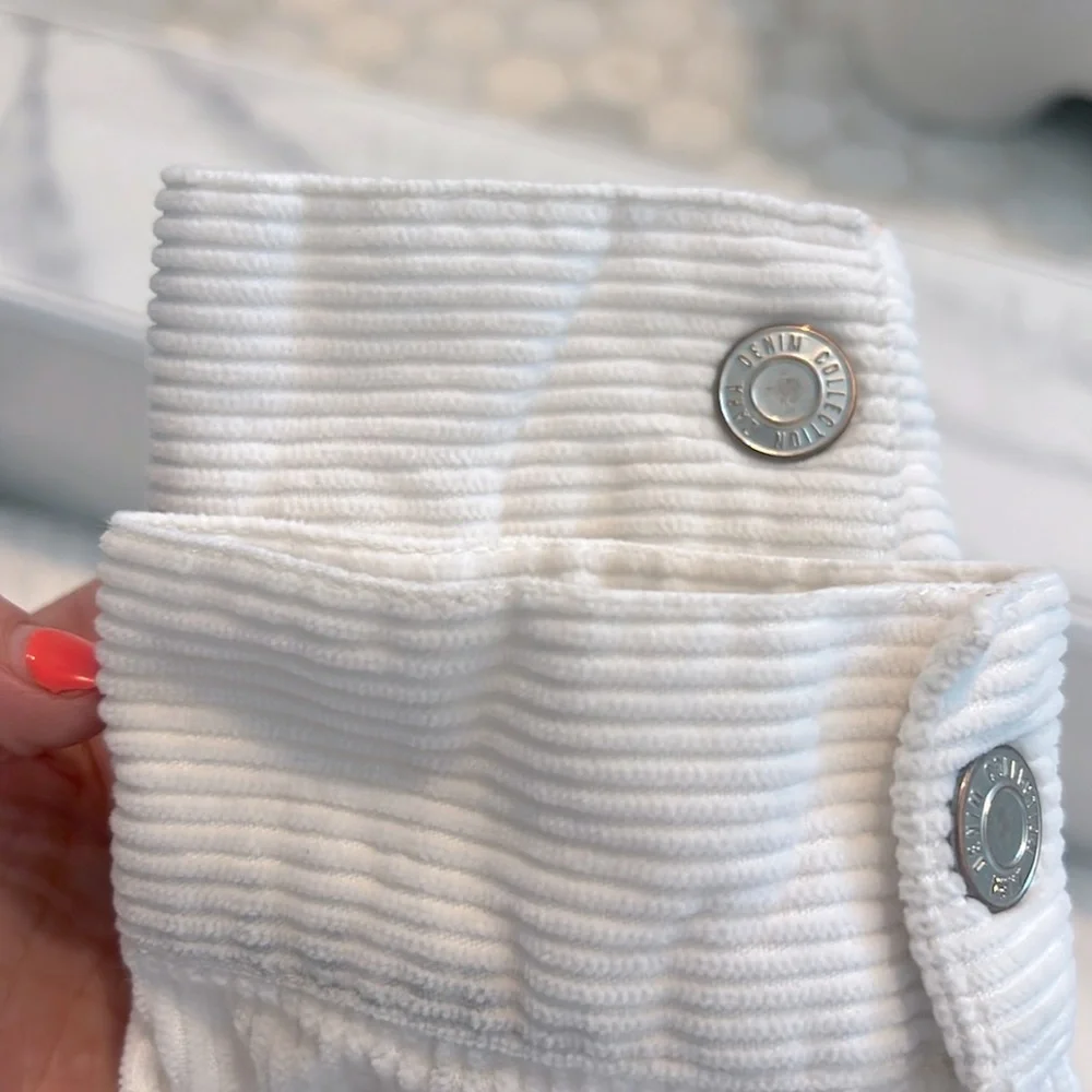 Zara White Corduroy Button Down Long Sleeve Shirt Jacket Girls Size 13/14